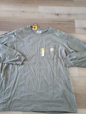 Carhartt Men's Long-Sleeve Pocket T-Shirt in Olive